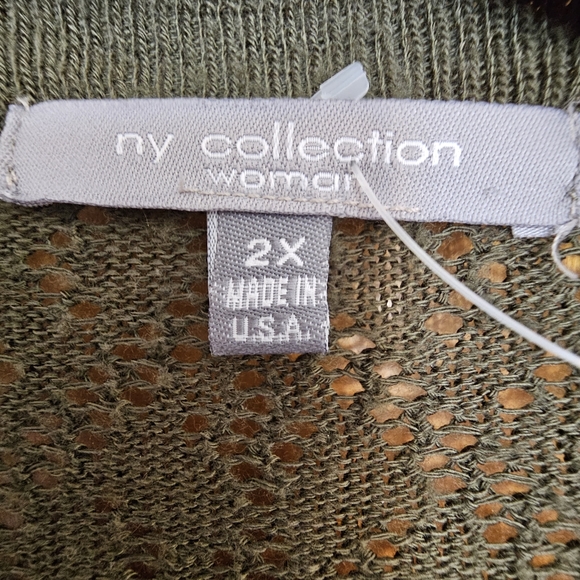 Women's NY Collection Short-Sleeved Cardigan Size 2X - Picture 3 of 4